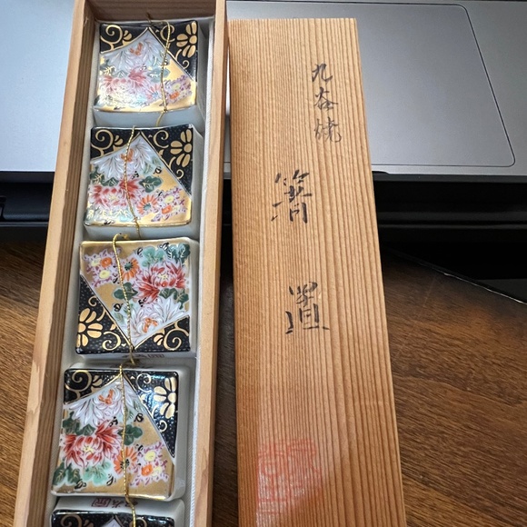 Vintage Kutani Chopstick Rest   Set of 5 - Picture 5 of 5